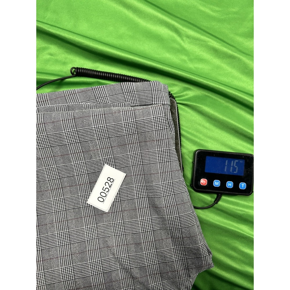 Violets & Roses Women Grey Glen Plaid Slim Fit Trousers Size 12/31 High Rise - Picture 7 of 7